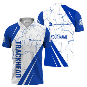 Railspirit Personalized Long Island Railroad Polo Shirt Crackle Texture Style Train Shirt For Trackhead