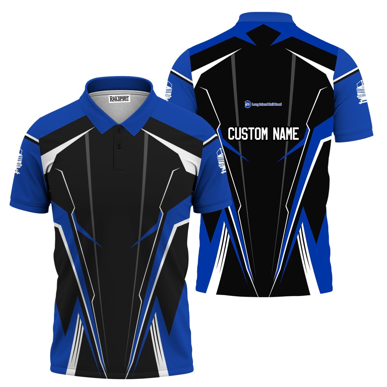 Railspirit Personalized Long Island Railroad Polo Shirt Lightning-Edge Design Train Shirt For Railroad Lovers