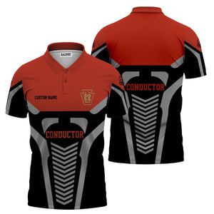 Railspirit Personalized Long Island Railroad Polo Shirt Track-Inspired with Custom Job Position  Train Shirt