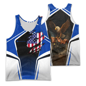 Railspirit Personalized Long Island Railroad Men Tank Top American Eagle Vintage Train Shirt