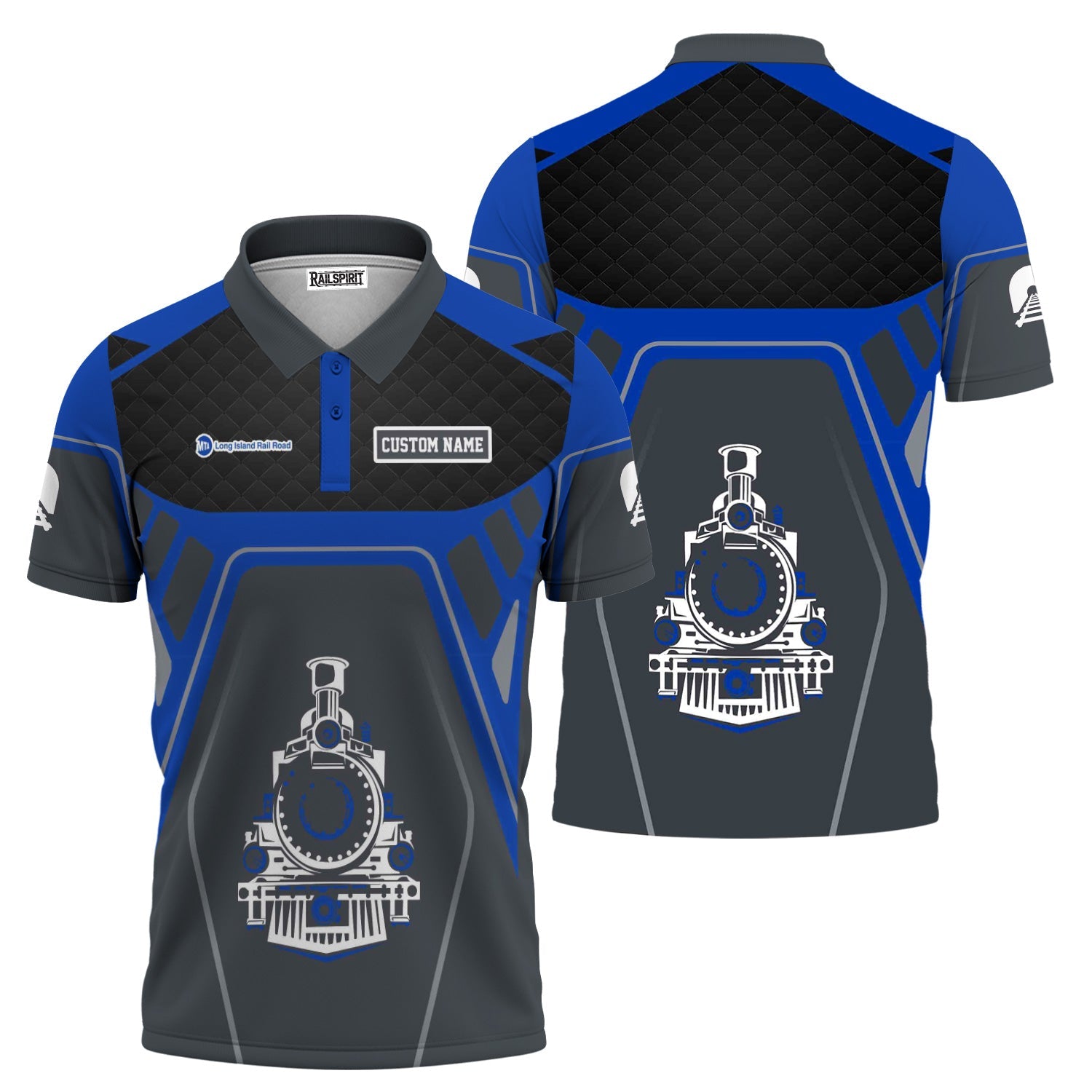 Railspirit Personalized Long Island Railroad Polo Shirt Steam Locomotive Engine Graphic Train Shirt All Over Print