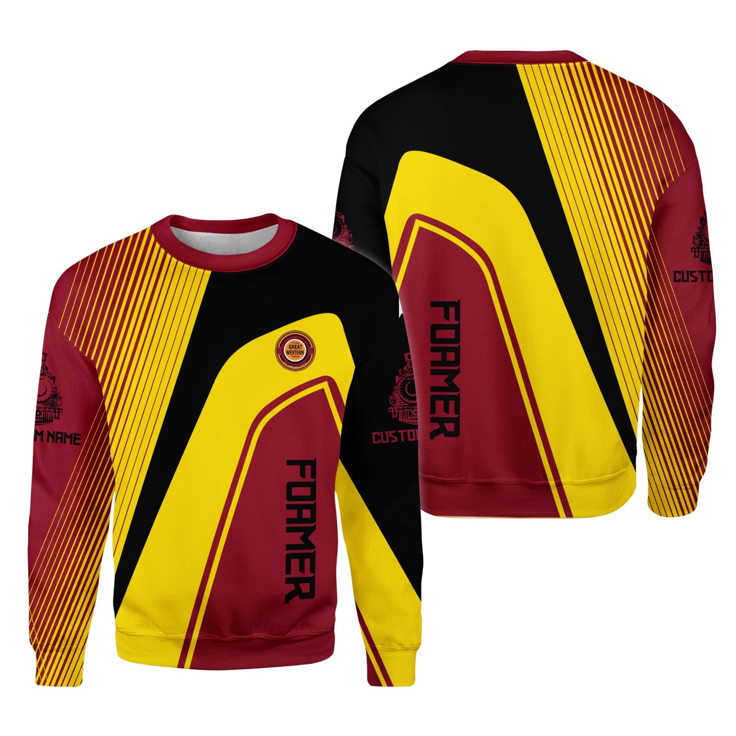 Railspirit Personalized Chicago Great Western Railroad Sweatshirt Vibrant Striking Style Shirt For Rail Enthusiasts