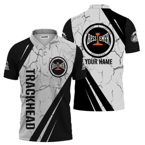 Railspirit Personalized Bessemer And Lake Erie Railroad Polo Shirt Crackle Texture Style Train Shirt For Trackhead