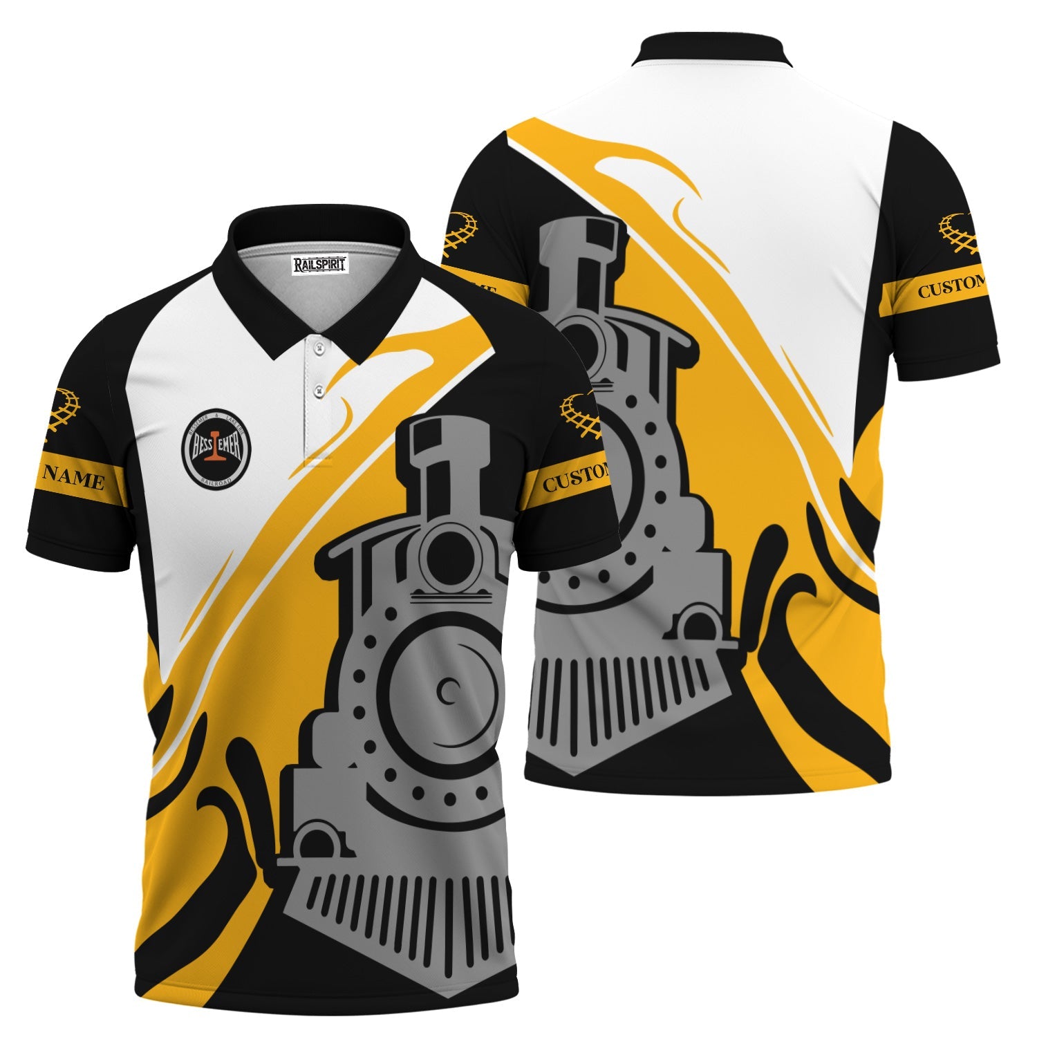 Railspirit Personalized Bessemer And Lake Erie Railroad Polo Shirt Flame-Inspired Style Shirt Gift Idea For Train Lovers