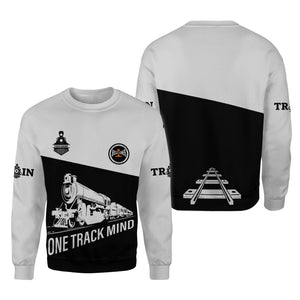 Railspirit Personalized Bessemer And Lake Erie Railroad Sweatshirt One Track Mind Train Sweater Gift Idea For Train Lover