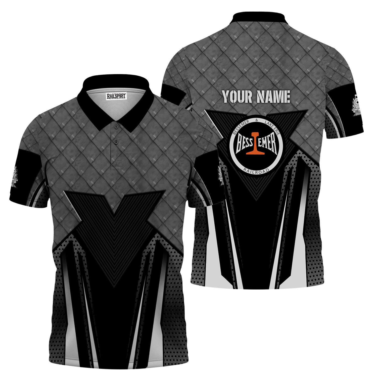 Railspirit Personalized Bessemer And Lake Erie Railroad Polo Shirt Rugged Steel Vibes Train Shirt All Over Print