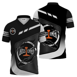 Railspirit Personalized Bessemer And Lake Erie Railroad Polo Shirt Ripped Texture Style Train Shirt For Railroad Fanatic