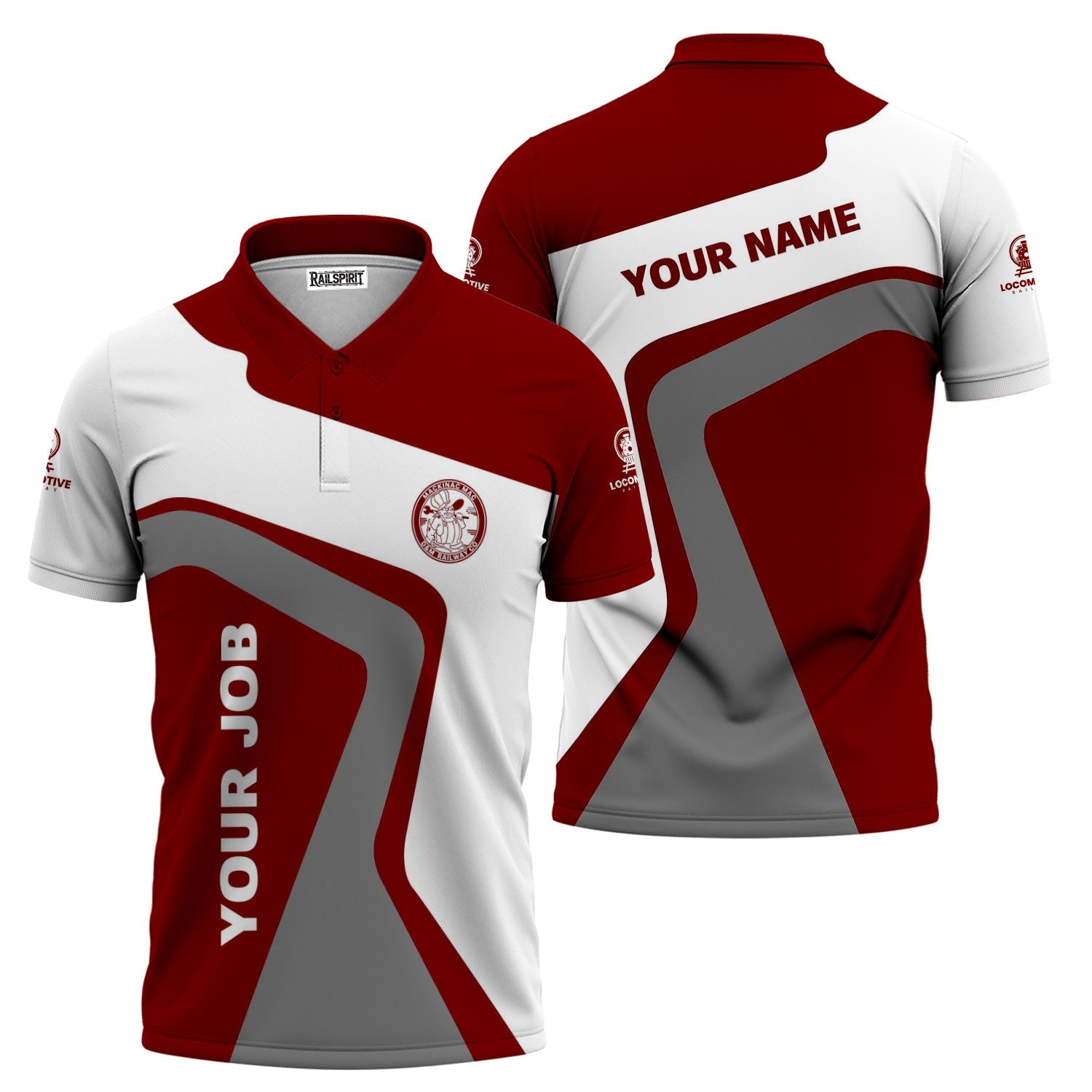 Railspirit Personalized Detroit & Mackinac Railroad Polo Shirt Unique Design with Custom Job Position Train Shirt