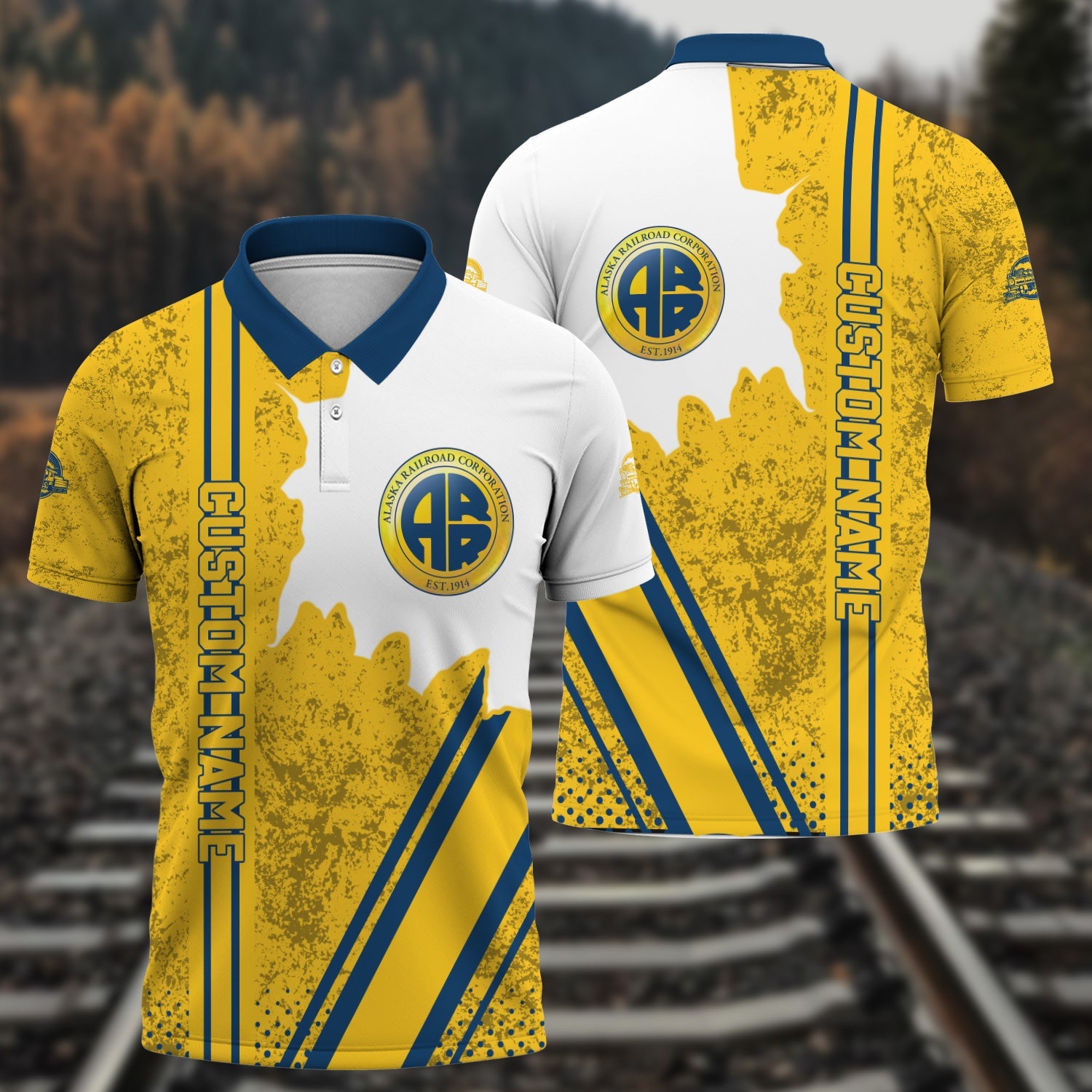 Railspirit Personalized Alaska Railroad Polo Shirt All Over Printed Unisex Shirt