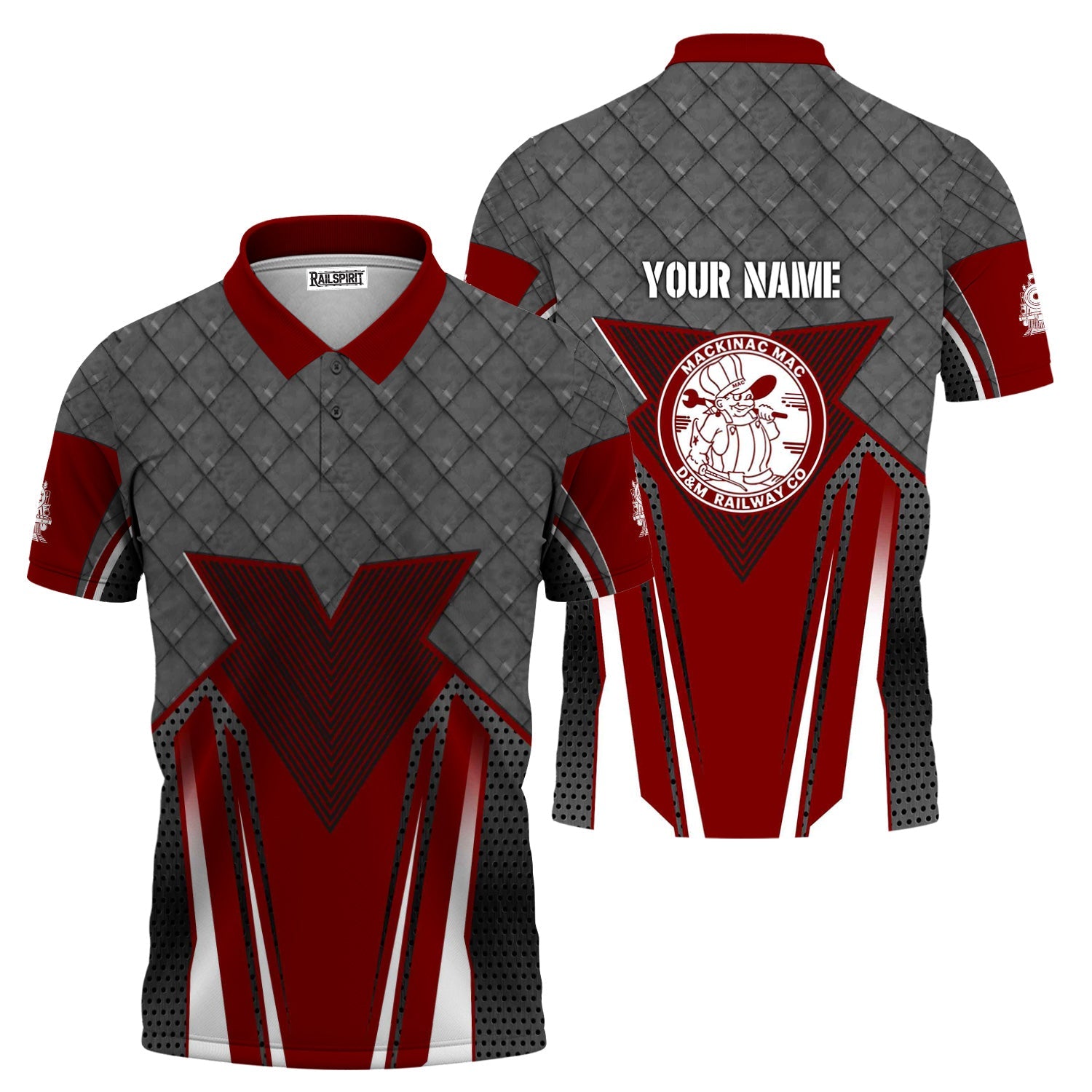 Railspirit Personalized Detroit & Mackinac Railroad Polo Shirt Rugged Steel Vibes Train Shirt All Over Print