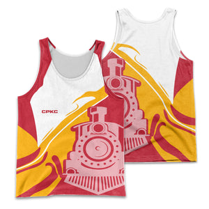 Railspirit Personalized Canadian Pacific Kansas City Men Tank Top Flame-Inspired Style CPKC Shirt Gift Idea For Train Lovers