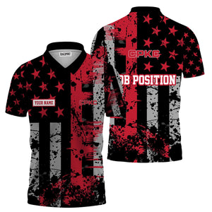 Railspirit Personalized Canadian Pacific Kansas City Polo Shirt Artistic Paint American Flag Style CPKC Train Shirt