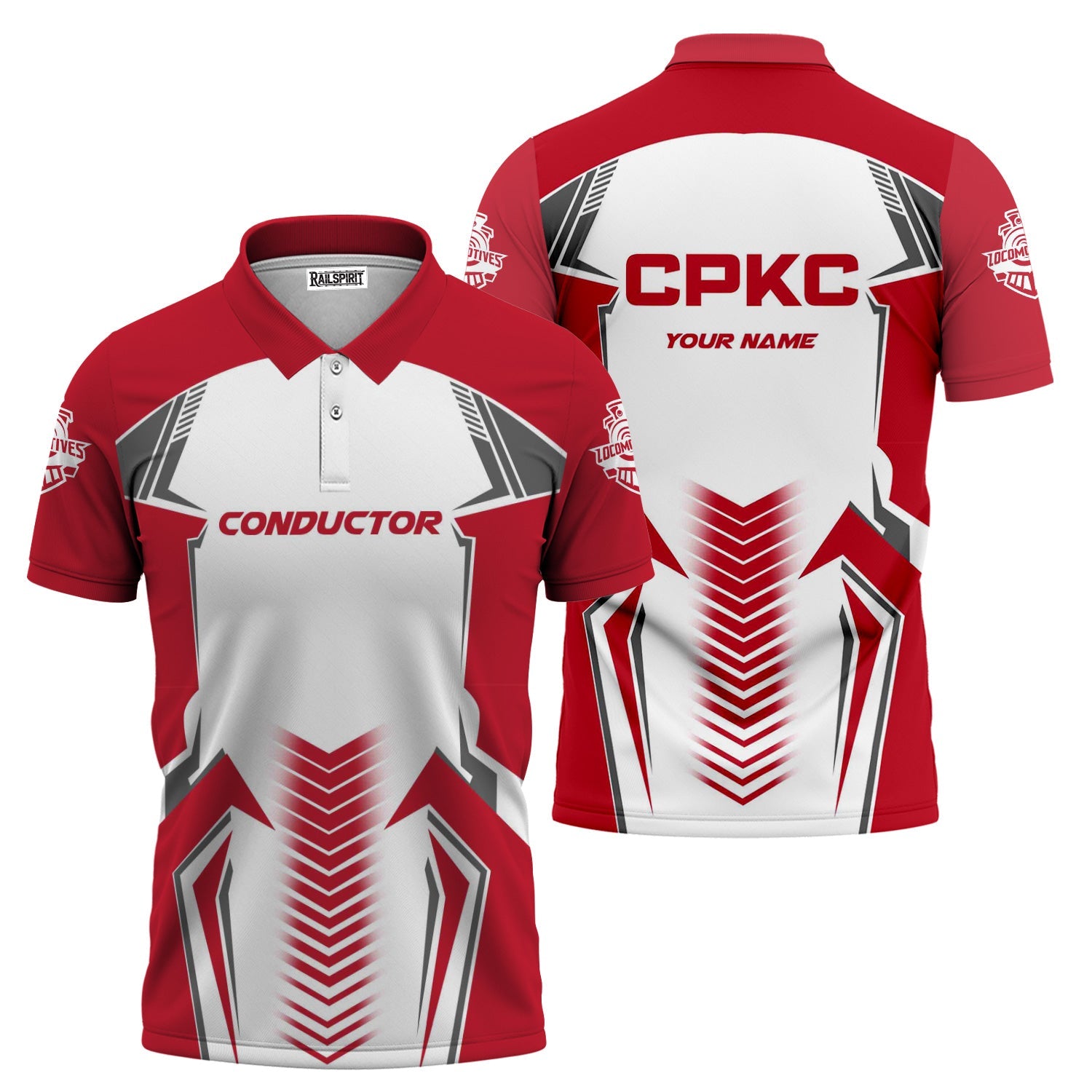 Railspirit Personalized Canadian Pacific Kansas City Polo Shirt Standout Style with Custom Position CPKC Train Shirt