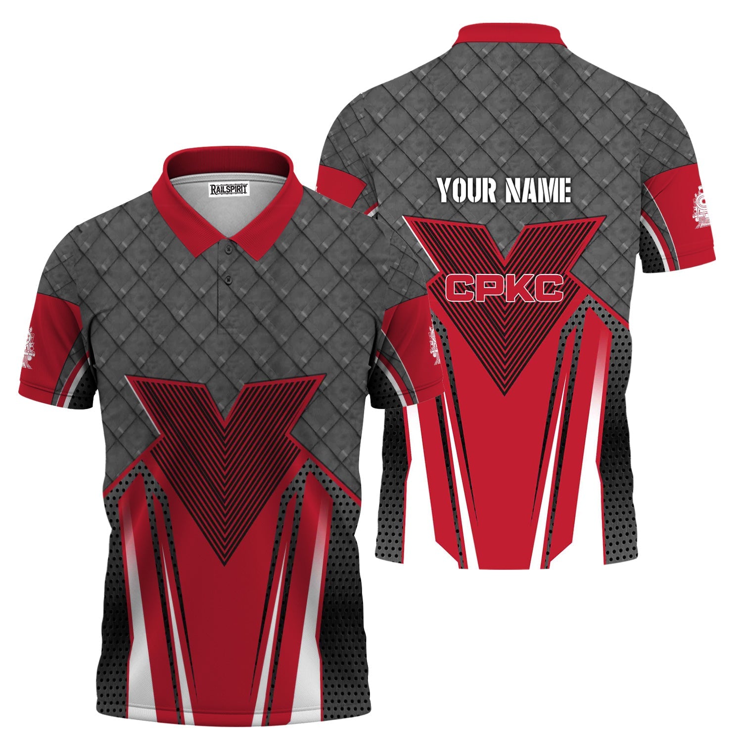 Railspirit Personalized Canadian Pacific Kansas City Polo Shirt Rugged Steel Vibes CPKC Train Shirt All Over Print