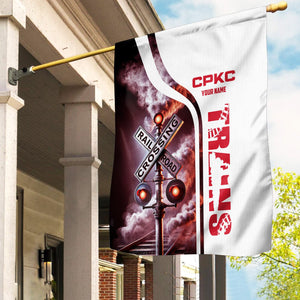 Railspirit Personalized Canadian Pacific Kansas City Garden Flag Railroad Crossing Sign CPKC Flag All Over Print