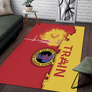 Railspirit Florida East Coast Railway Area Rug Engine Heartbeat and Track Love Style Rug Gift Idea For Train Lovers