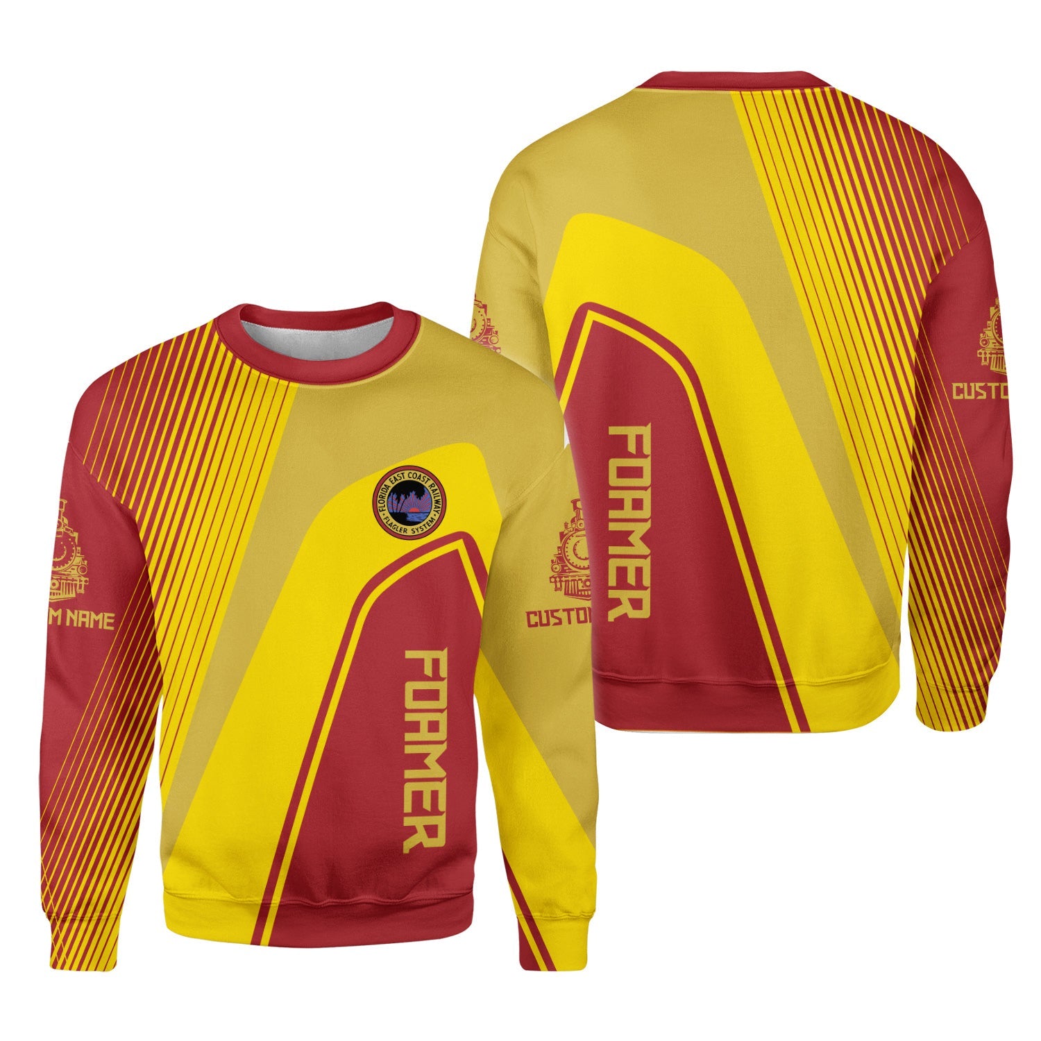 Railspirit Personalized Florida East Coast Railway Sweatshirt Vibrant Striking Style Shirt For Rail Enthusiasts