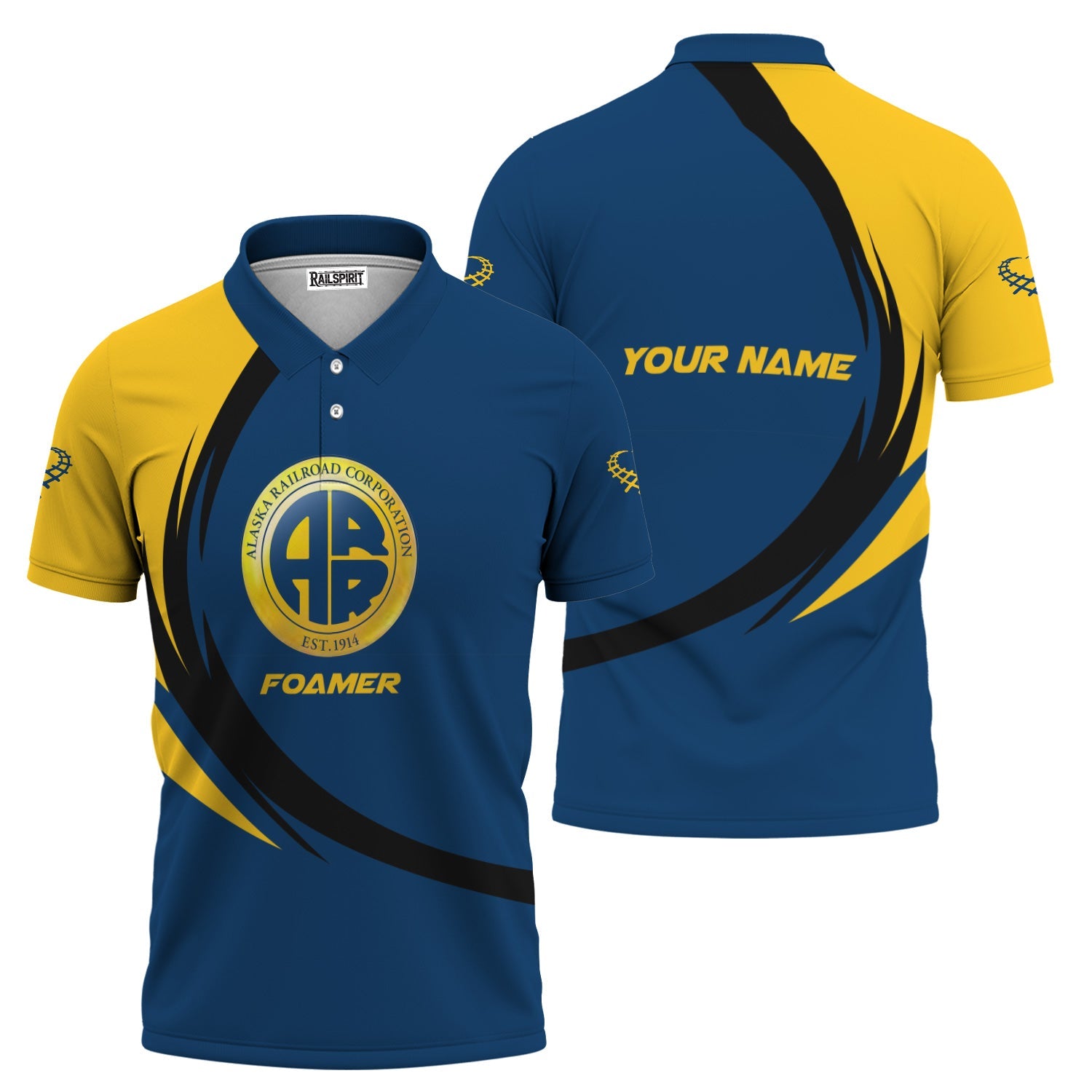 Railspirit Personalized Alaska Railroad Polo Shirt Unique Graphic Style Shirt For Train Enthusiasts