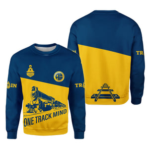 Railspirit Personalized Alaska Railroad Sweatshirt One Track Mind Train Sweater Gift Idea For Train Lover