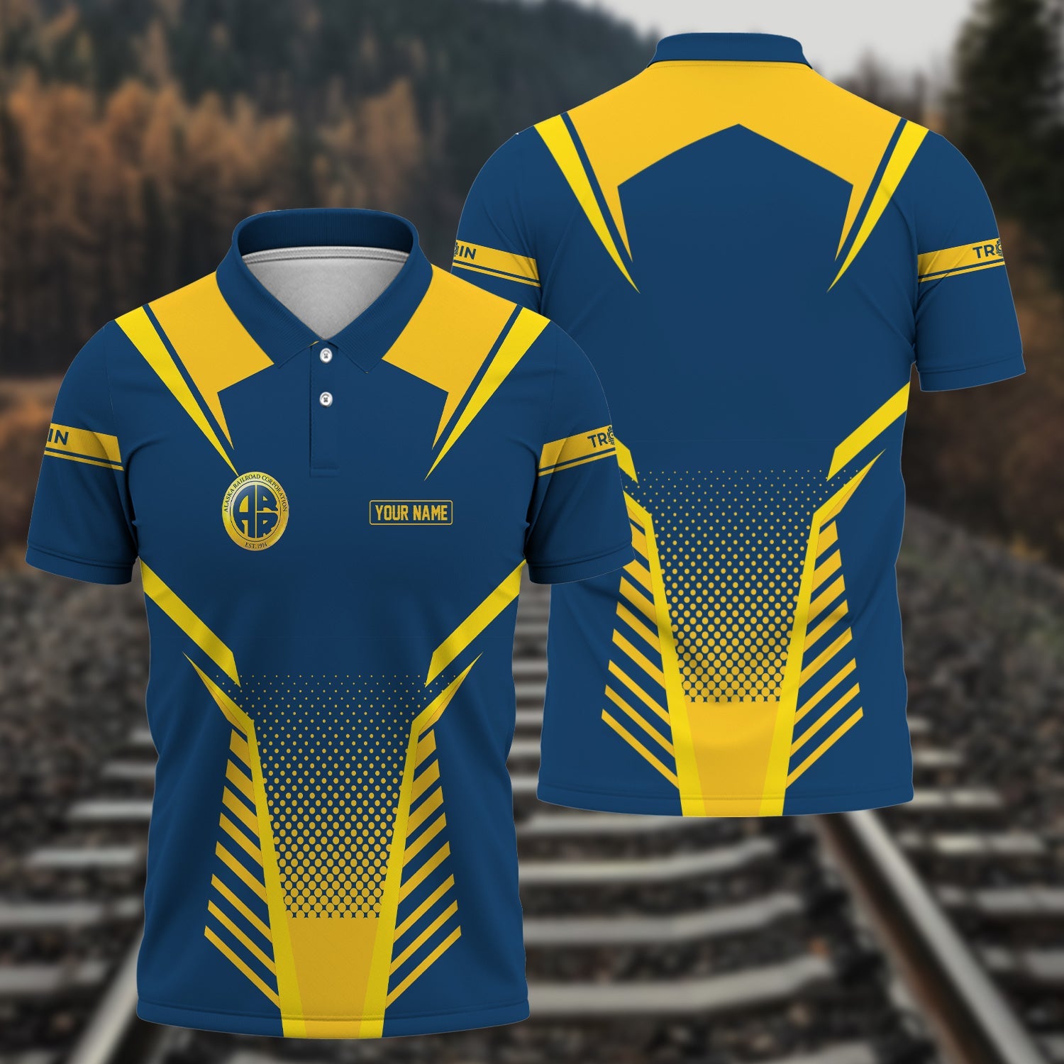 Railspirit Personalized Alaska Railroad Polo Shirt Unisex Train Shirt All Over Print
