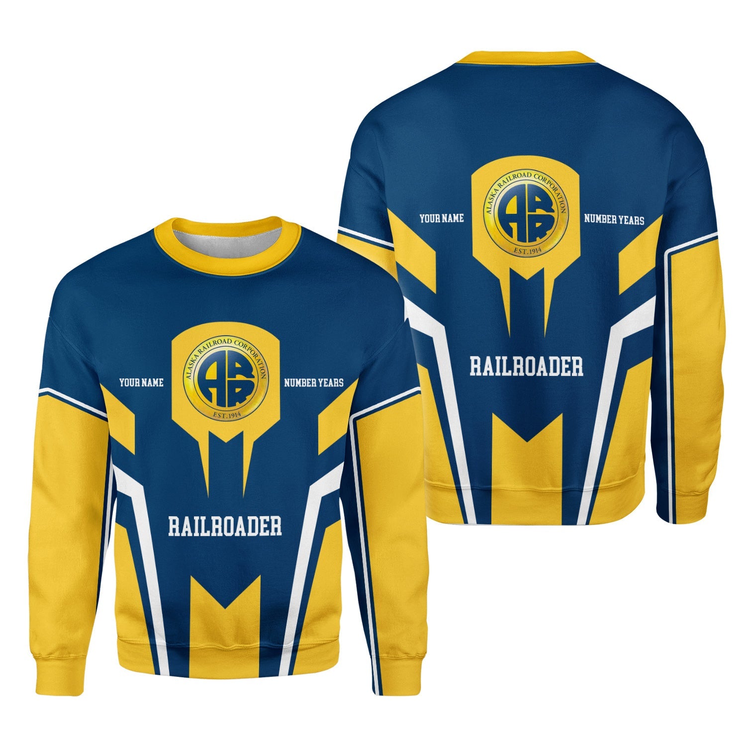 Railspirit Personalized Alaska Railroad Sweatshirt Custom Year Railroader Shirt Gift Idea For Train Lover