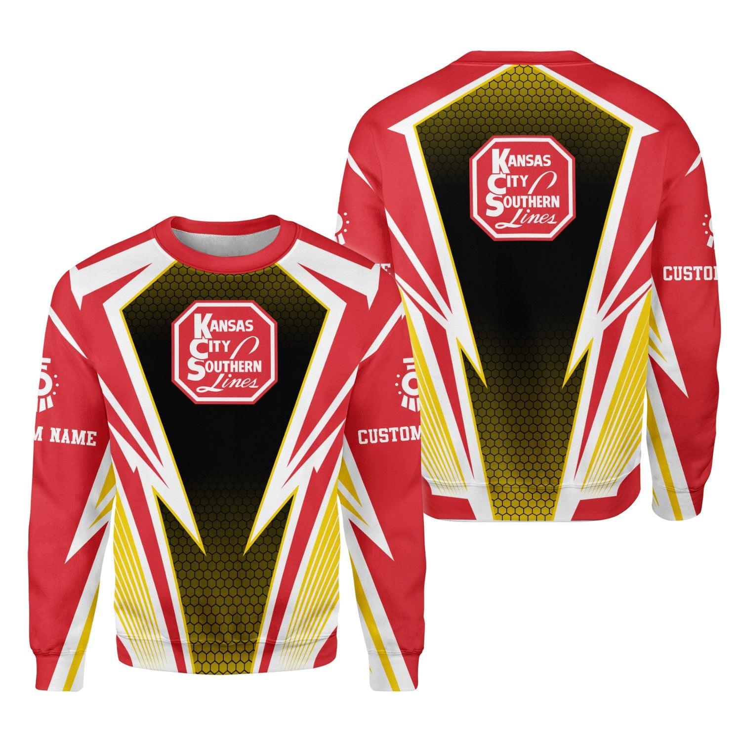 Railspirit Personalized Kansas City Southern Sweatshirt Lightning Graphic Style Shirt Gift Idea For Train Lover