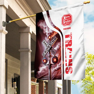 Railspirit Personalized Kansas City Southern Garden Flag Railroad Crossing Sign Flag All Over Print