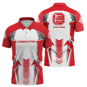 Railspirit Personalized Kansas City Southern Polo Shirt Standout Style with Custom Position Train Shirt