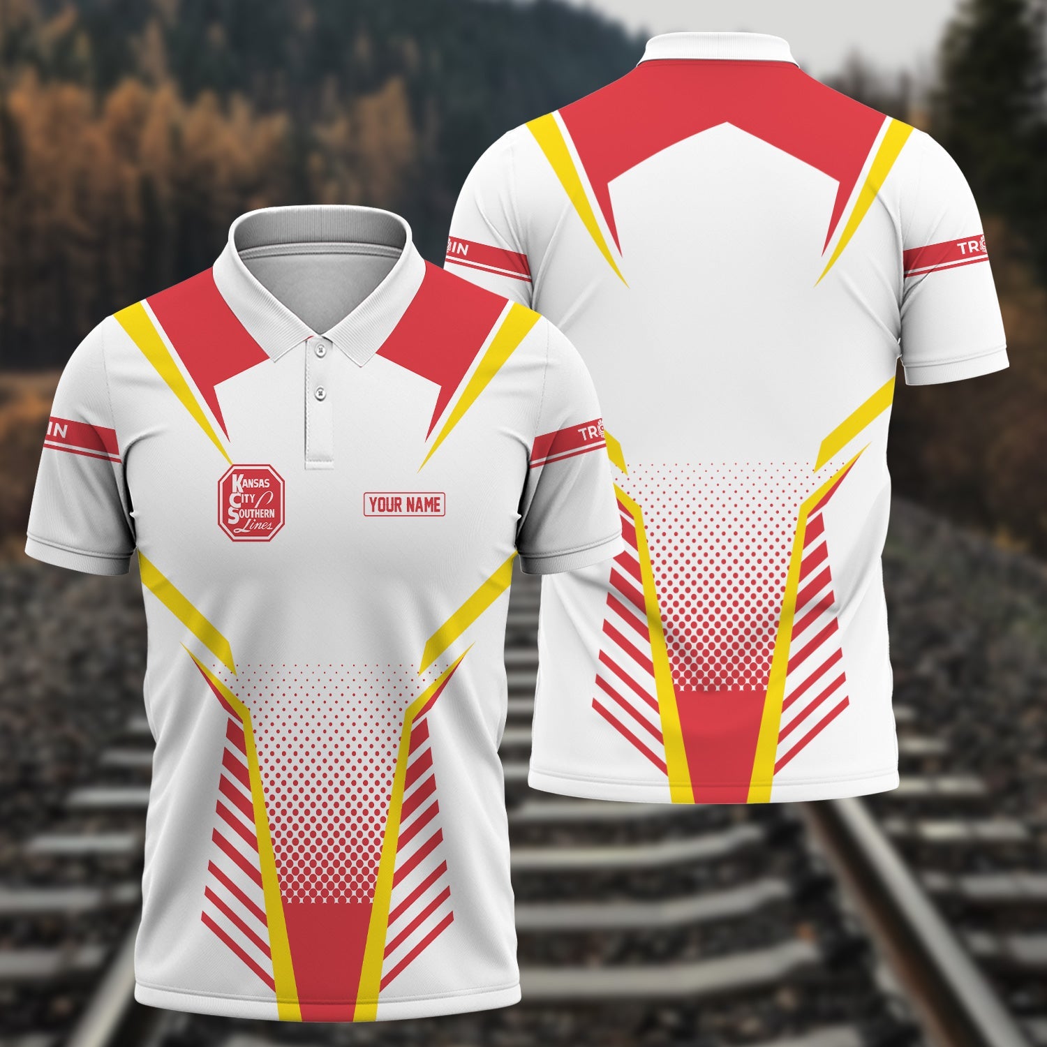 Railspirit Personalized Kansas City Southern Polo Shirt Unisex Train Shirt All Over Print