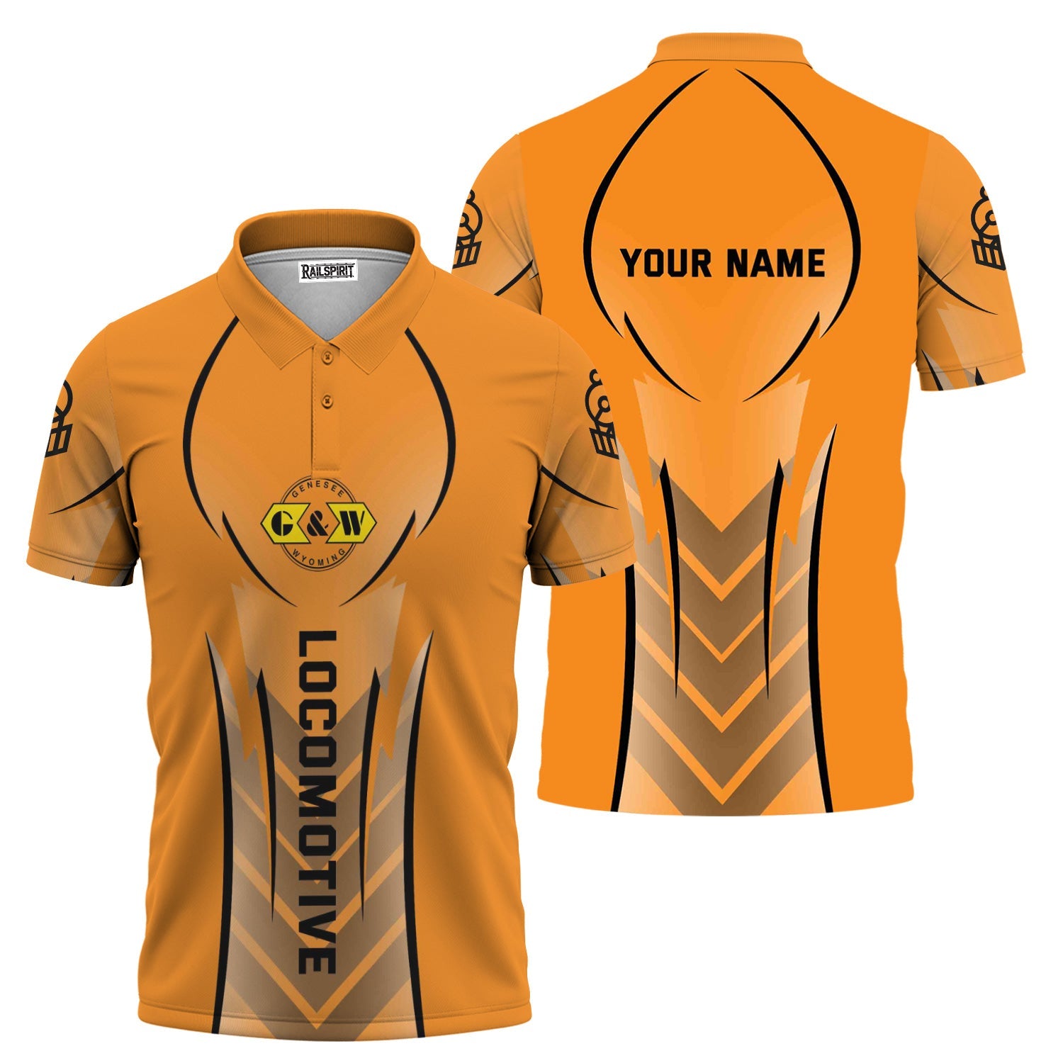 Railspirit Personalized Genesee & Wyoming Inc. Railroad Polo Shirt Striking Line Style Train Shirt For Locomotive Lovers