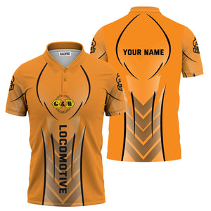 Railspirit Personalized Genesee & Wyoming Inc. Railroad Polo Shirt Striking Line Style Train Shirt For Locomotive Lovers