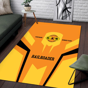 Railspirit Personalized Genesee & Wyoming Inc. Railroad Area Rug Custom Year Railroader Rug Gift Idea For Train Lover