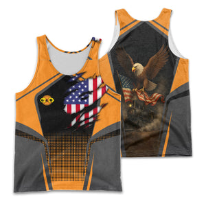 Railspirit Personalized Genesee & Wyoming Inc. Railroad Men Tank Top American Eagle Vintage Train Shirt