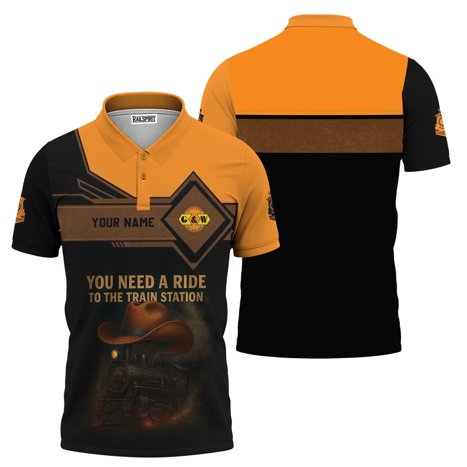 Railspirit Personalized Genesee & Wyoming Inc. Railroad Polo Shirt You Need A Ride To The Train Station Shirt For Train Lovers