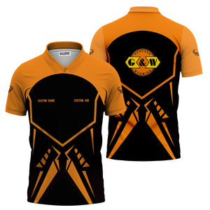 Railspirit Personalized Genesee & Wyoming Inc. Railroad Polo Shirt Vibriant Style with Custom Position Train Shirt