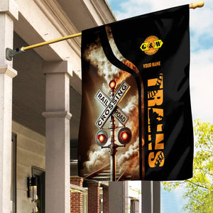 Railspirit Personalized Genesee & Wyoming Inc. Railroad Garden Flag Railroad Crossing Sign Flag All Over Print