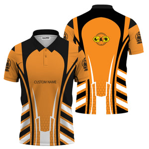 Railspirit Personalized Genesee & Wyoming Inc. Railroad Polo Shirt Striped Railroad Style Train Shirt All Over Print