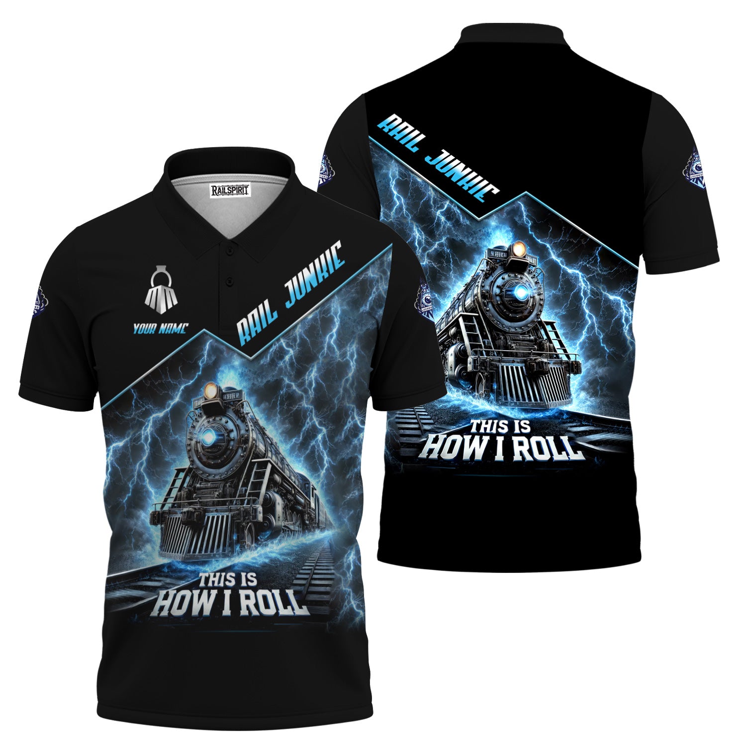Railspirit Personalized Train Polo Shirt This Is How I Roll Thunder Style Shirt Gift Idea For Rail Junkie