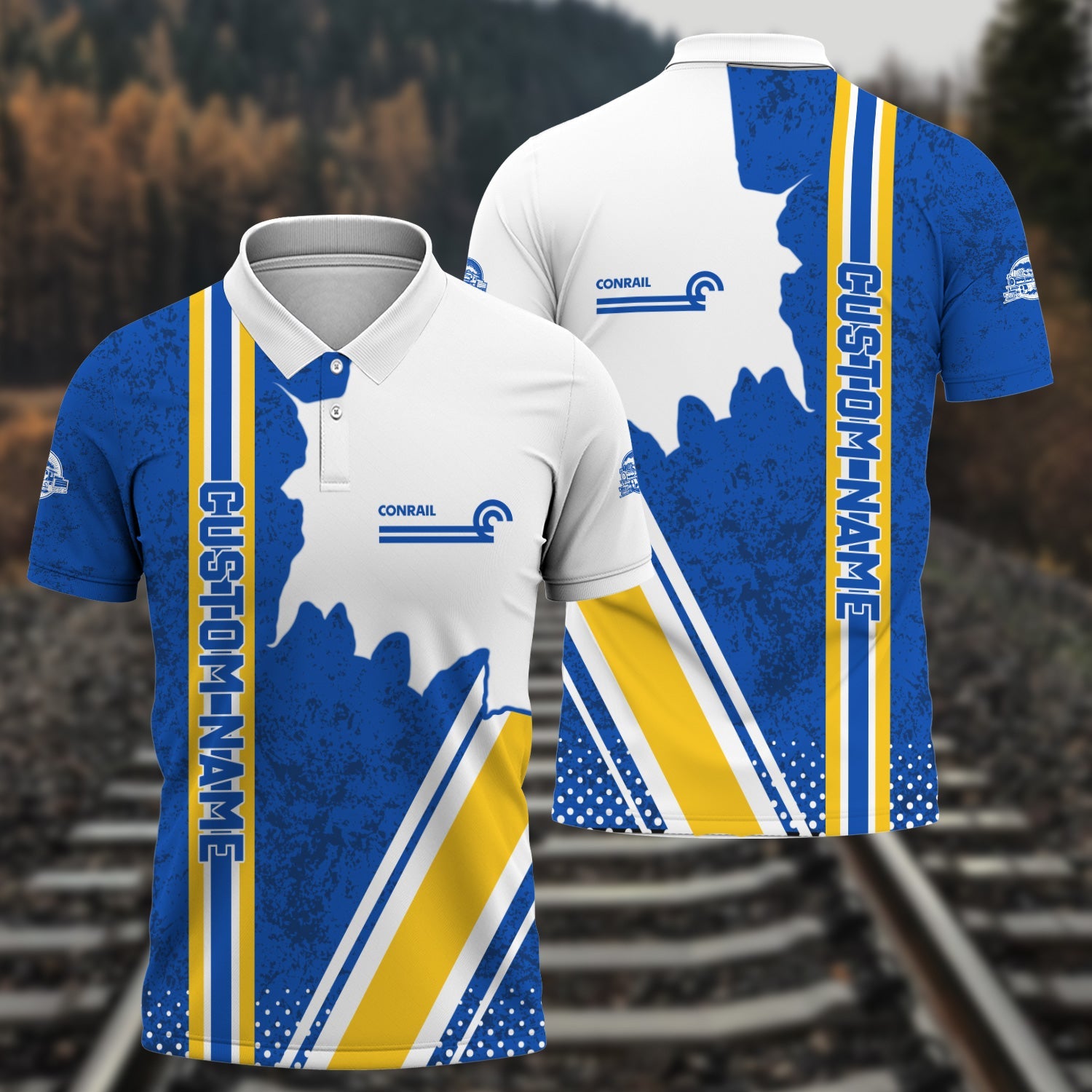 Railspirit Personalized Conrail Railroad Polo Shirt All Over Printed Unisex Shirt