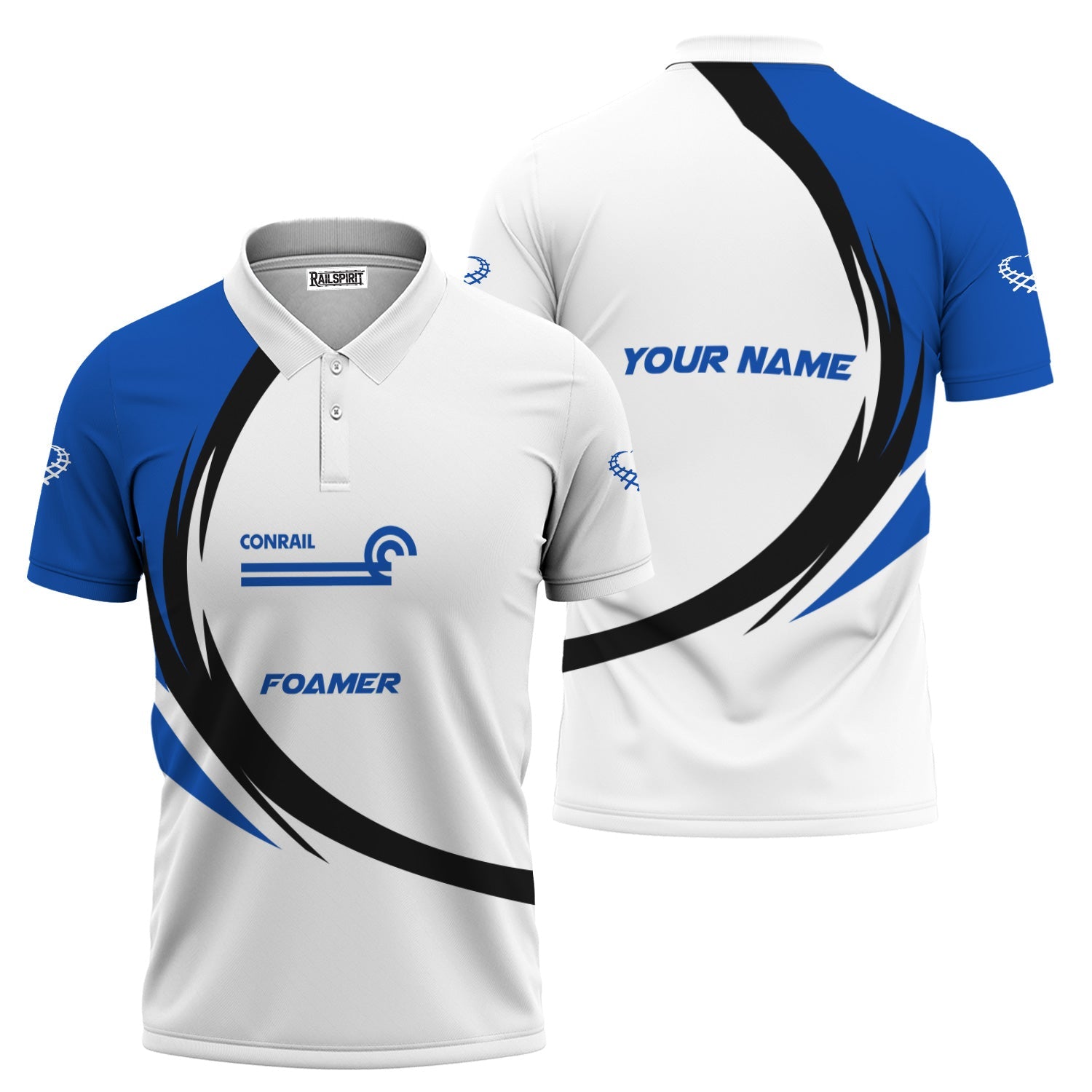 Railspirit Personalized Conrail Railroad Polo Shirt Unique Graphic Style Shirt For Train Enthusiasts
