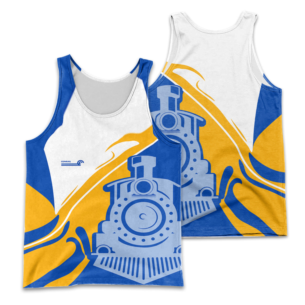 Railspirit Personalized Conrail Railroad Men Tank Top Flame-Inspired Style Shirt Gift Idea For Train Lovers