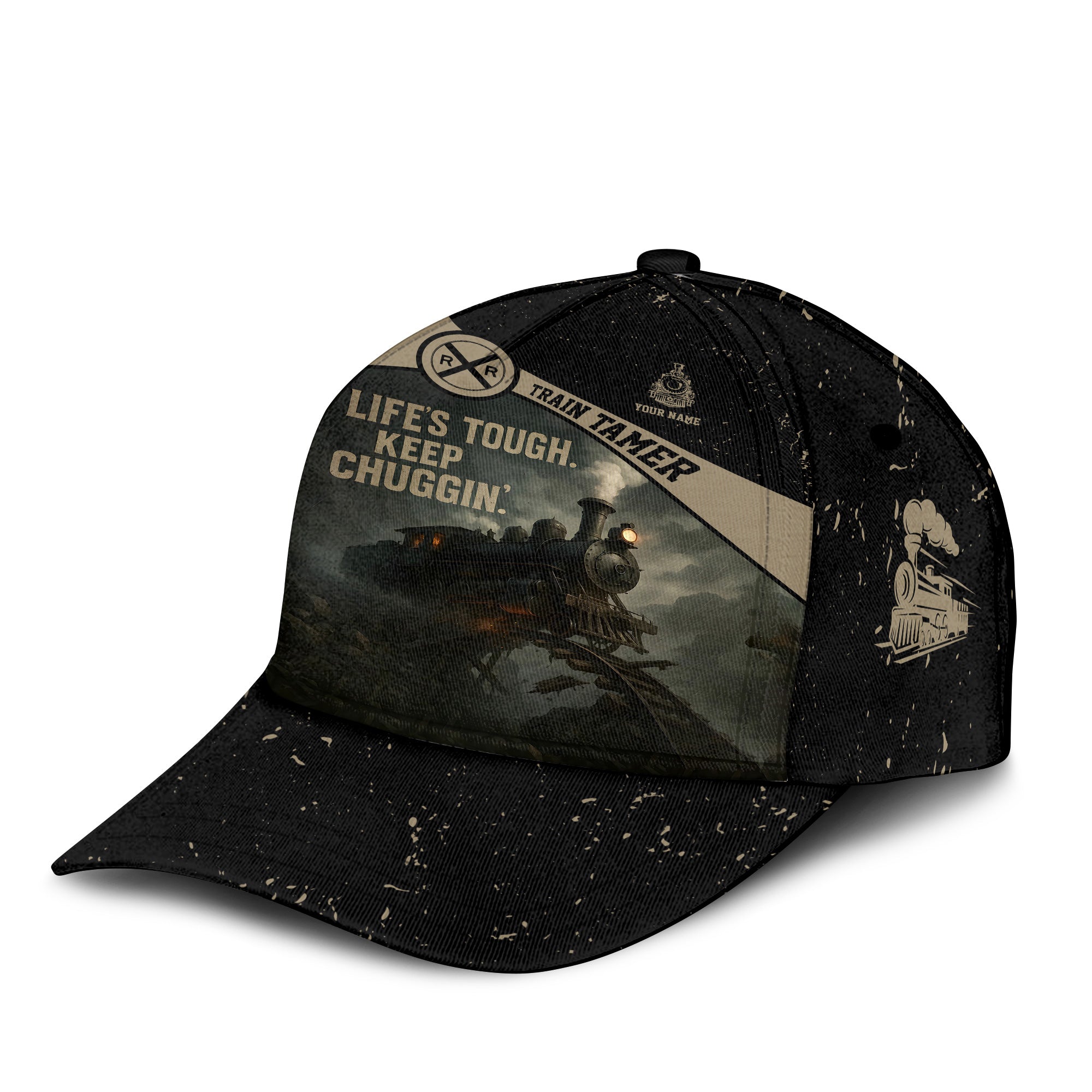 Railspirit Personalized Classic Cap Life's Tough Keep Chuggin' Vintage Train Cap for Train Tamer