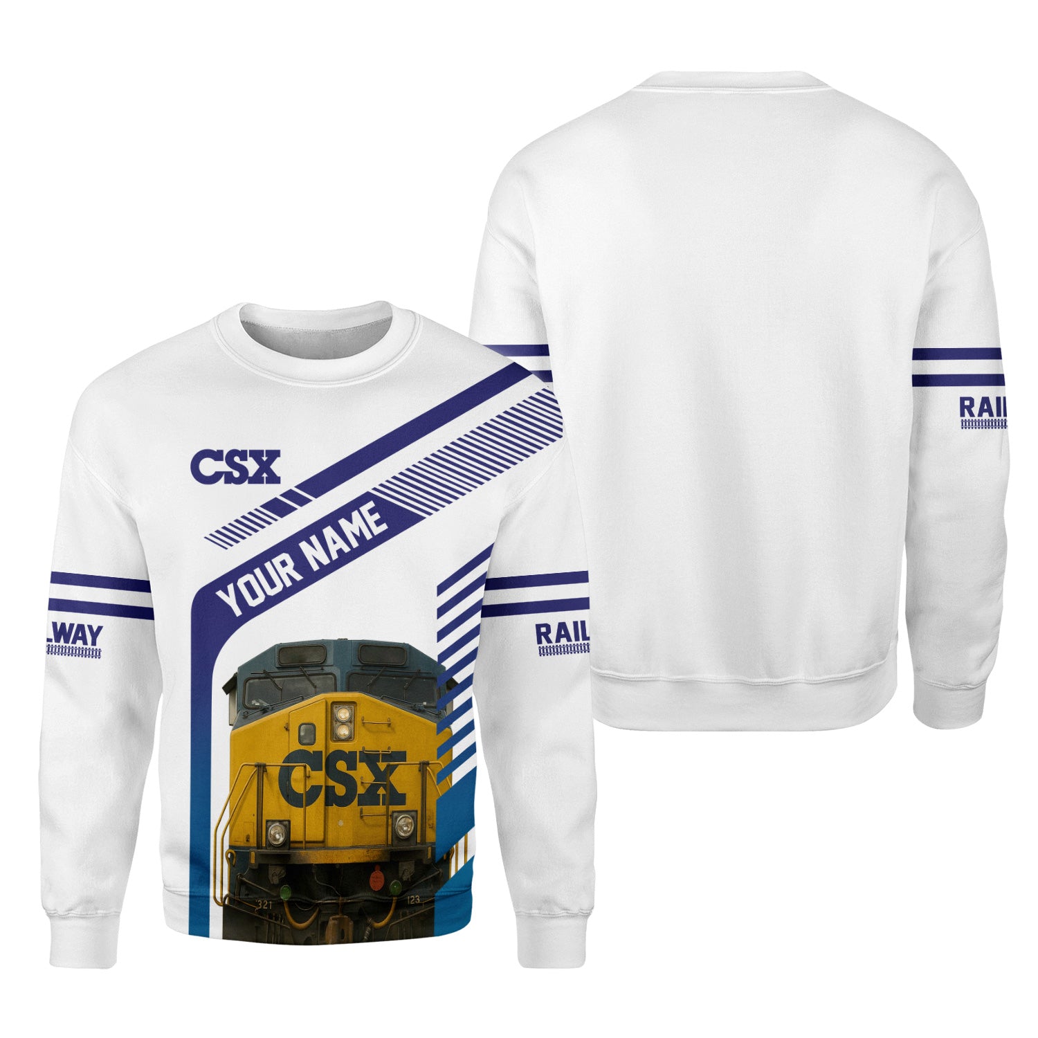 Railspirit Personalized CSX Transportation Railroad Sweatshirt CSX Engine Graphic Shirt