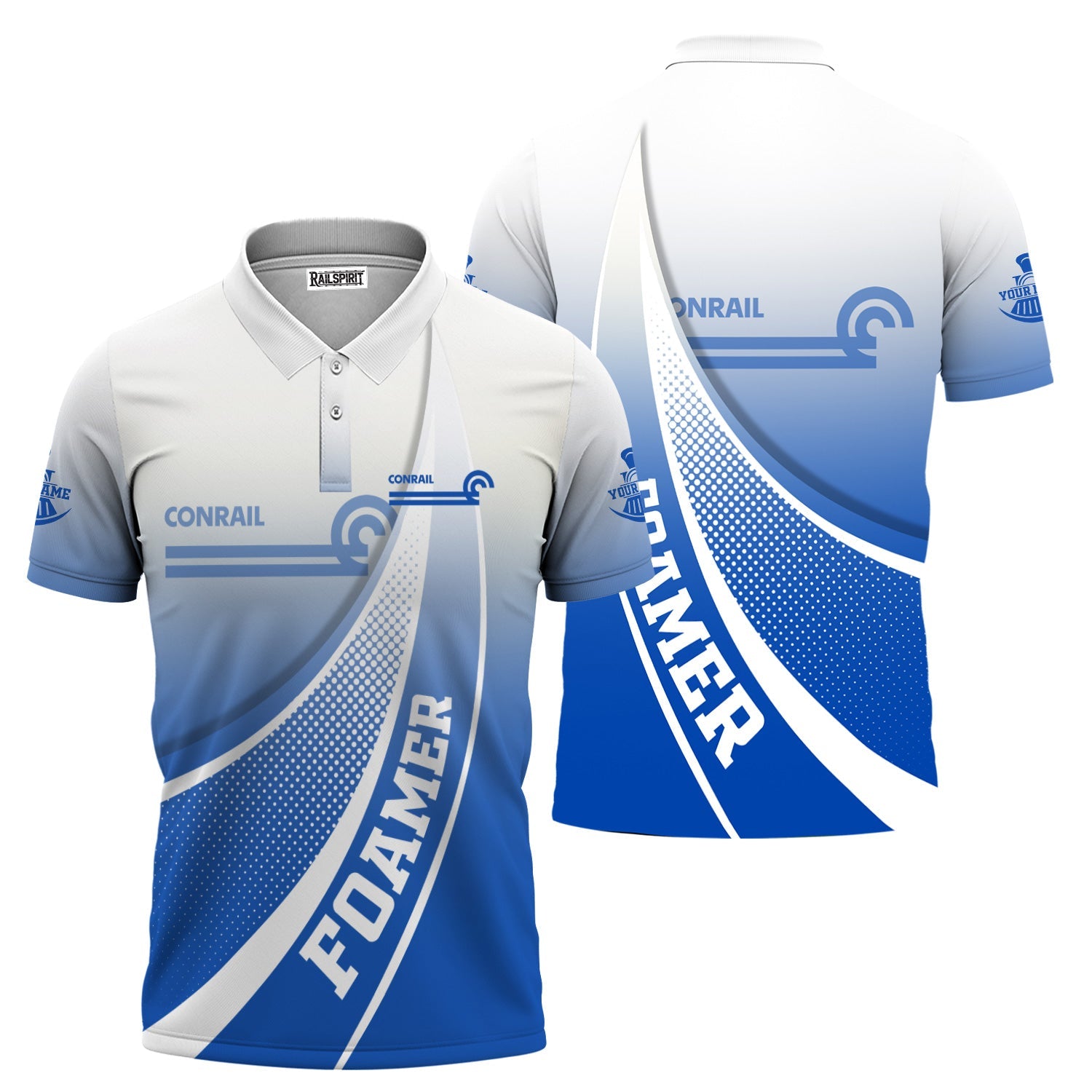 Railspirit Personalized Conrail Railroad Polo Shirt Railway-Themed Style Shirt Gift Idea For Trainspotter