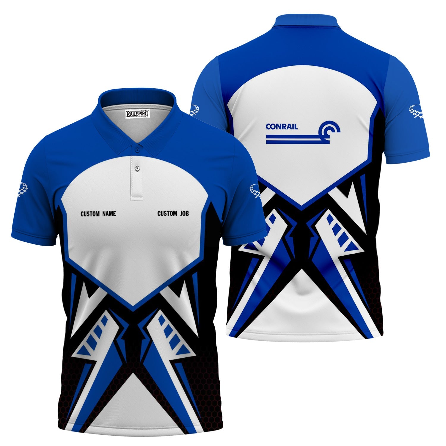 Railspirit Personalized Conrail Railroad Polo Shirt Vibriant Style with Custom Position Train Shirt