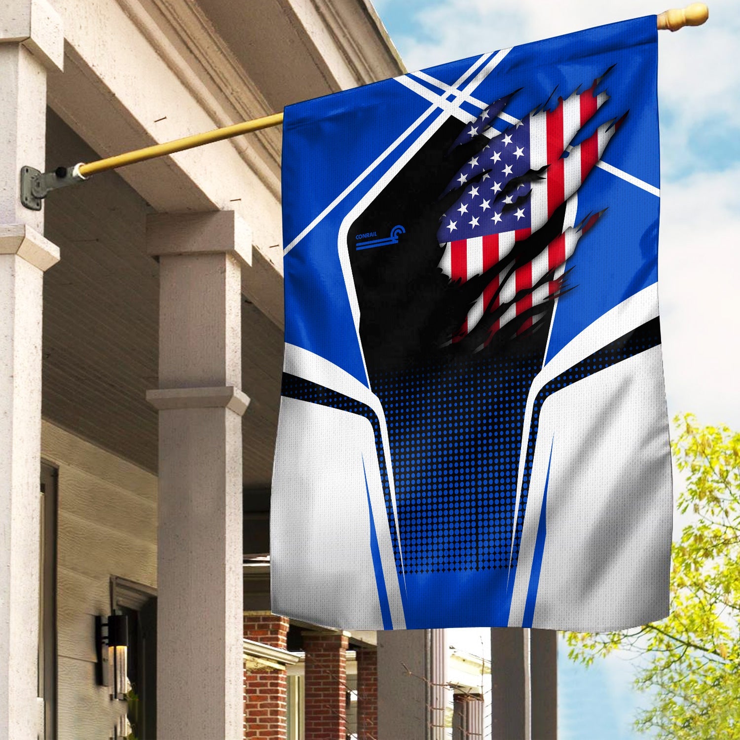 Railspirit Personalized Conrail Railroad Garden Flag American Vintage All Over Printed Flag