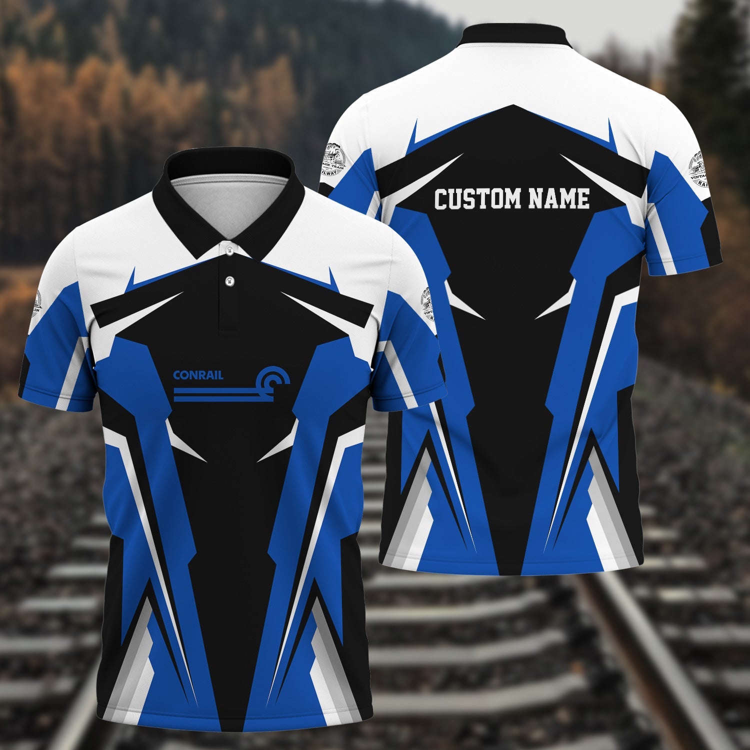 Railspirit Personalized Conrail Railroad Polo Shirt Strong Line Style Train Unisex Shirt All Over Print