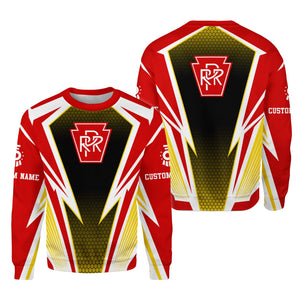 Railspirit Personalized Pennsylvania Railroad Sweatshirt Lightning Graphic Style Shirt Gift Idea For Train Lover