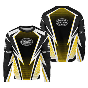 Railspirit Personalized New York Central Railroad Sweatshirt Lightning Graphic Style Shirt Gift Idea For Train Lover