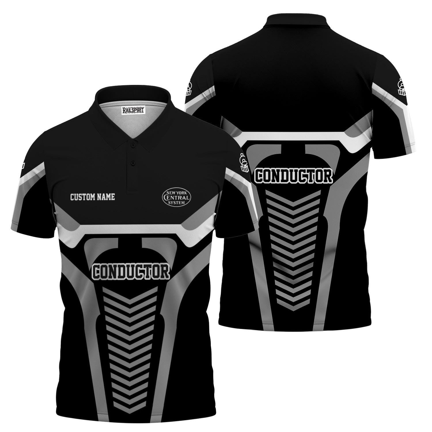 Railspirit Personalized New York Central Railroad Polo Shirt Track-Inspired with Custom Job Position  Train Shirt